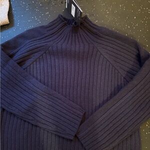 Finisterre Navy Ribbed Jumper